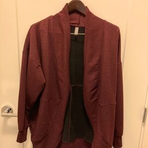 HYBA Sz S  Oversized Burgundy Sporty Apres-Workout Outdoor Activities Jacket